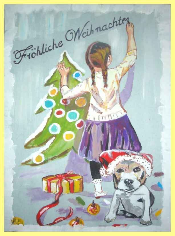 Frohe Weihnachten - Malerin Petra Rick 2010 - Acryl